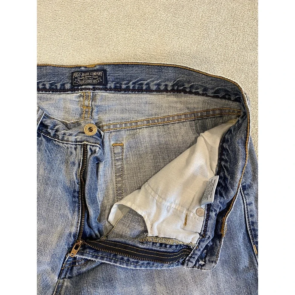 Polo Ralph Lauren Jeans‎ Mens 34x34 Straight Light Wash Blue Denim
